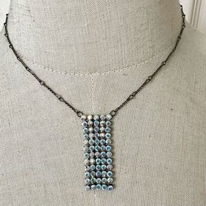 Bellagio rhinestone rectangular pendant necklace